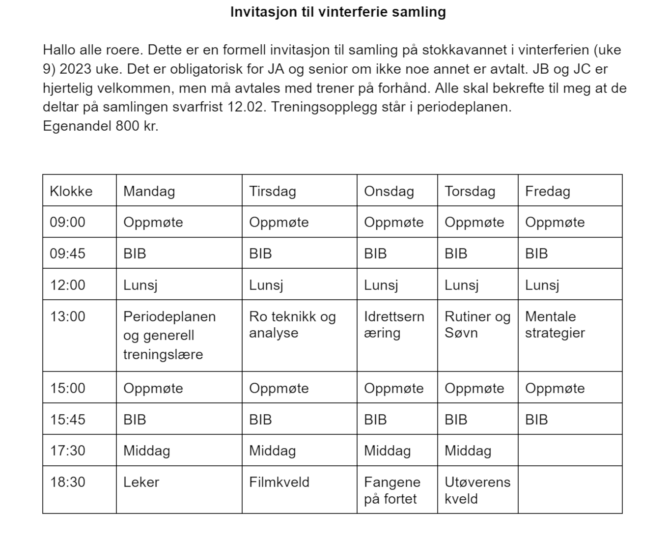 Vinterferesamling